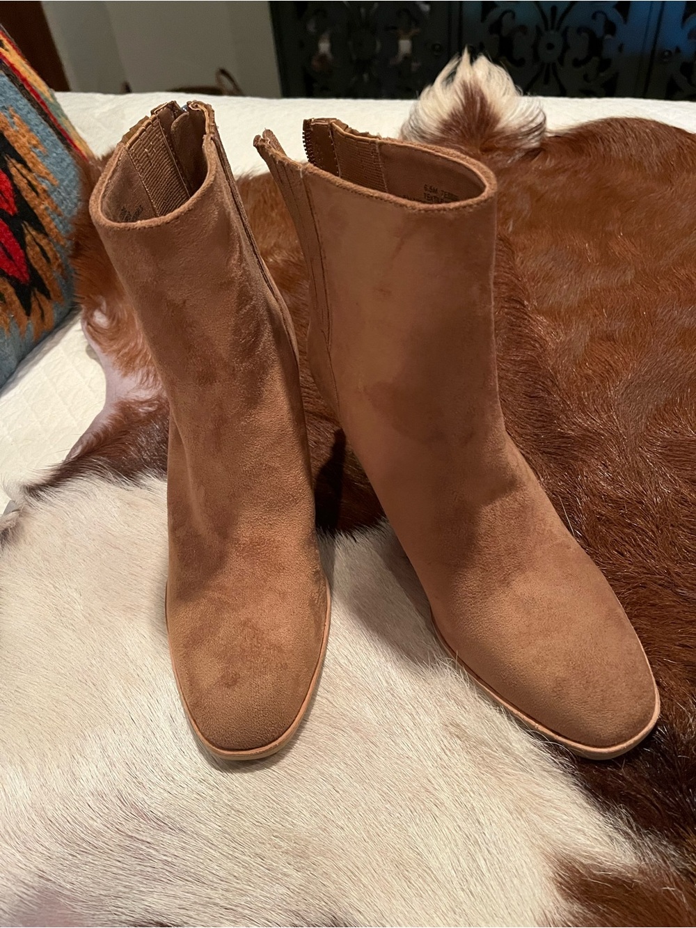Dolce Vita Cognac Suede Ankle Booties